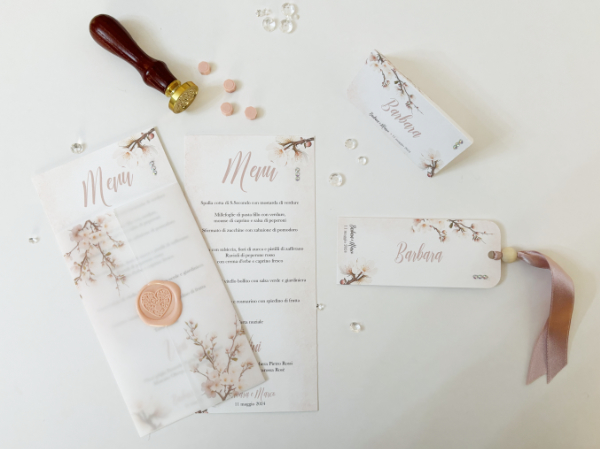 menu e stationery nozze vigevano